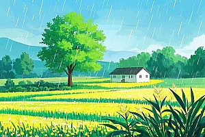 揭阳蔡姓女孩起名蔡鸣雨:田下泉鸣春雨晴,新秧无数已齐生